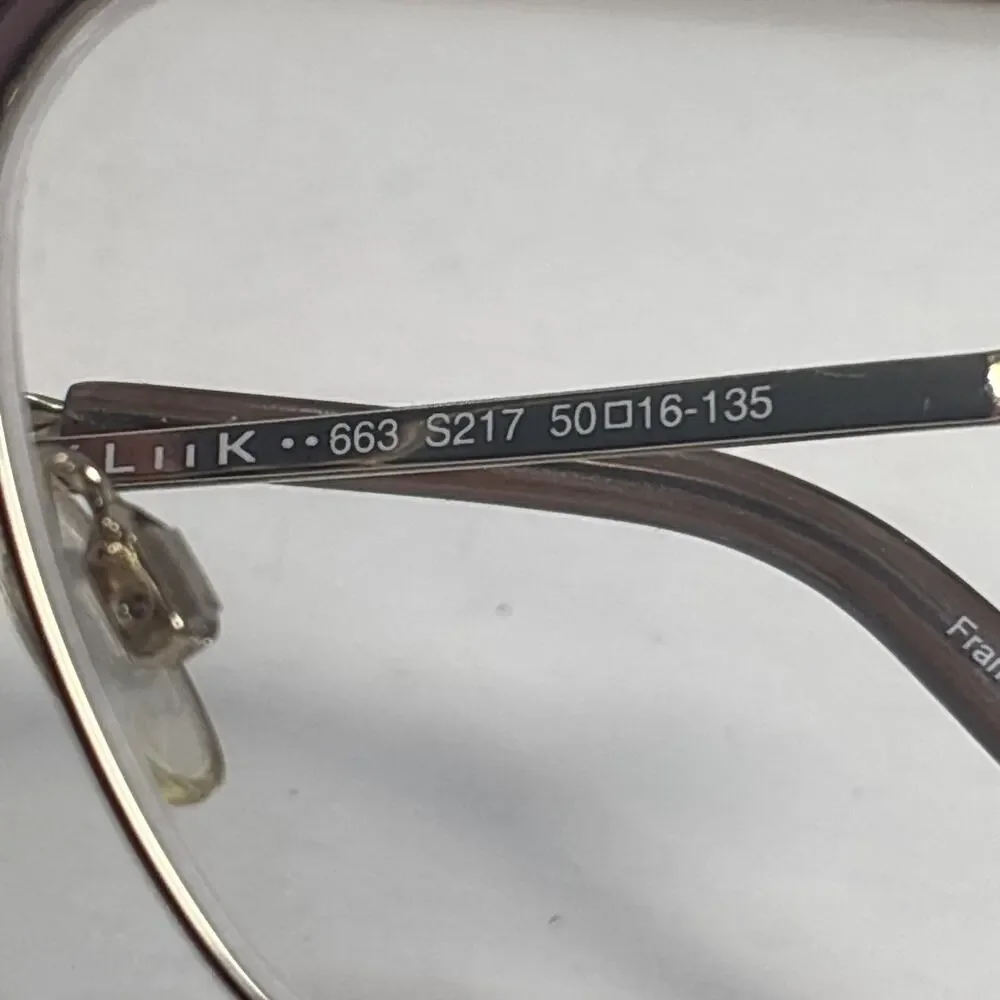 Kliik Denmark 663 S217 50-16-135 Rose Gold Brow Full Rim Eyeglasses Frame w Case